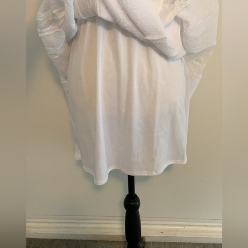 Guaze & Lace White Maxi Dress Smocked Bodice, Size Medium - Picture 5 of 5